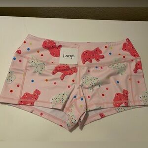 Feed Me Fight Me workout shorts  - Large NWOT Party Animal